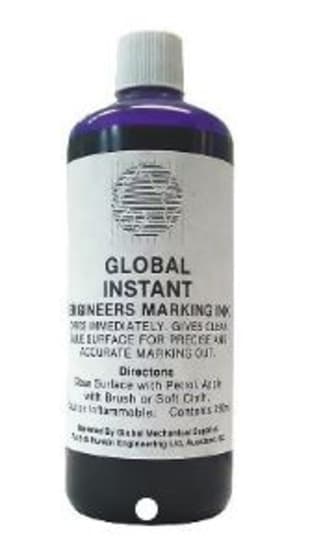 Global Engineers Marking Ink 250ml bottle with quick-drying vibrant ink for precise marking on various surfaces.
