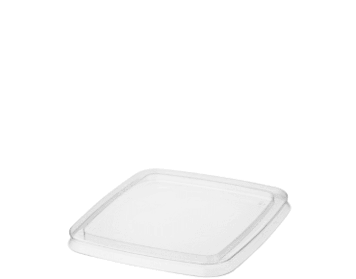 Clear square container lids in a 25-pack, designed for airtight sealing, leak resistance, and eco-friendly storage solutions.