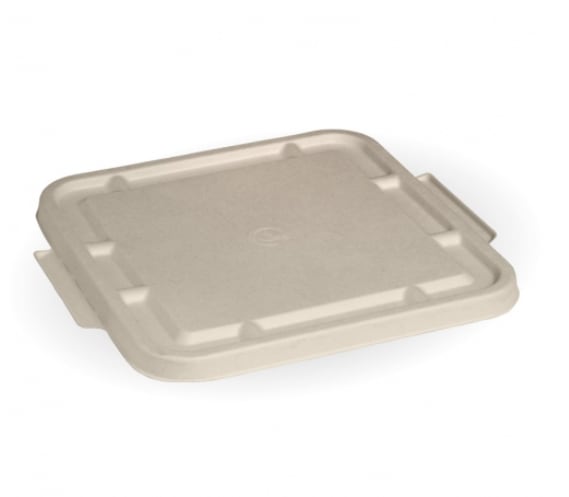 BioPak 3 Compartment Large Natural PFTakeaway Lid 500/600ml 150 (Pack)