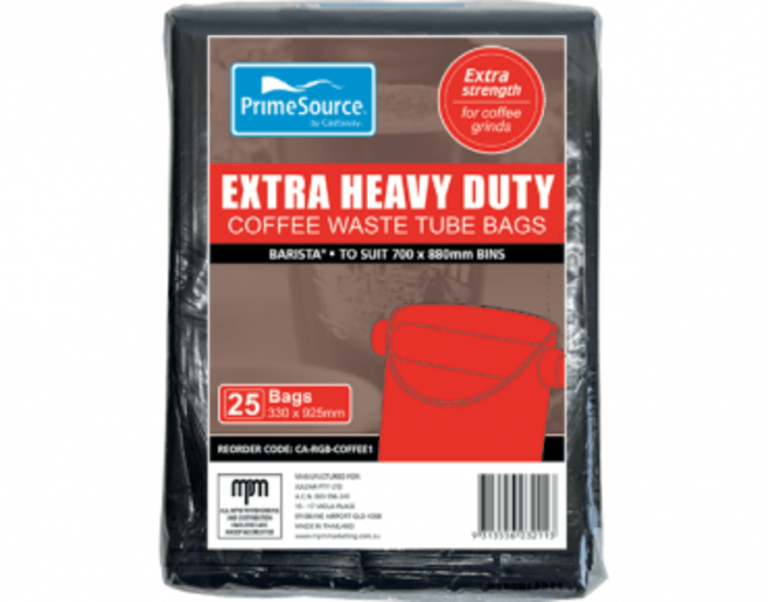 Barista Extra Heavy Duty Coffee Waste Tube Bags, 330 x 925mm, pack of 25, designed for efficient coffee waste disposal.