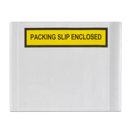 Hi Tack Packing Slip Enclosed Pouches, 115x150mm, 1000 count with strong adhesive for secure packing slips in cold weather.