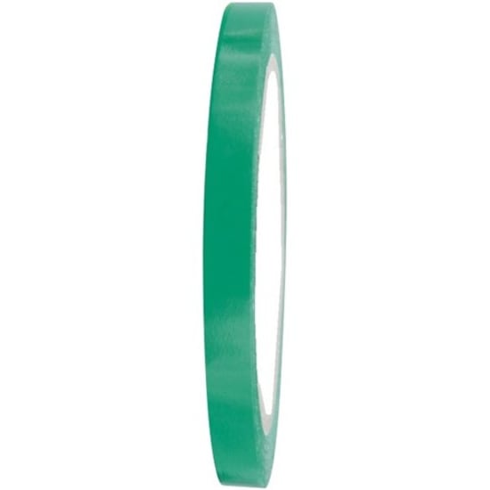 Vibrant green vinyl bag sealer tape, 12mm x 66m, ideal for sealing, color coding, and labeling with water resistance and durability.