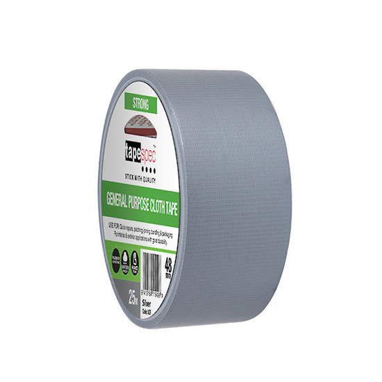General Purpose Cloth Tape Silver 48mm x 25m 1 (Roll)