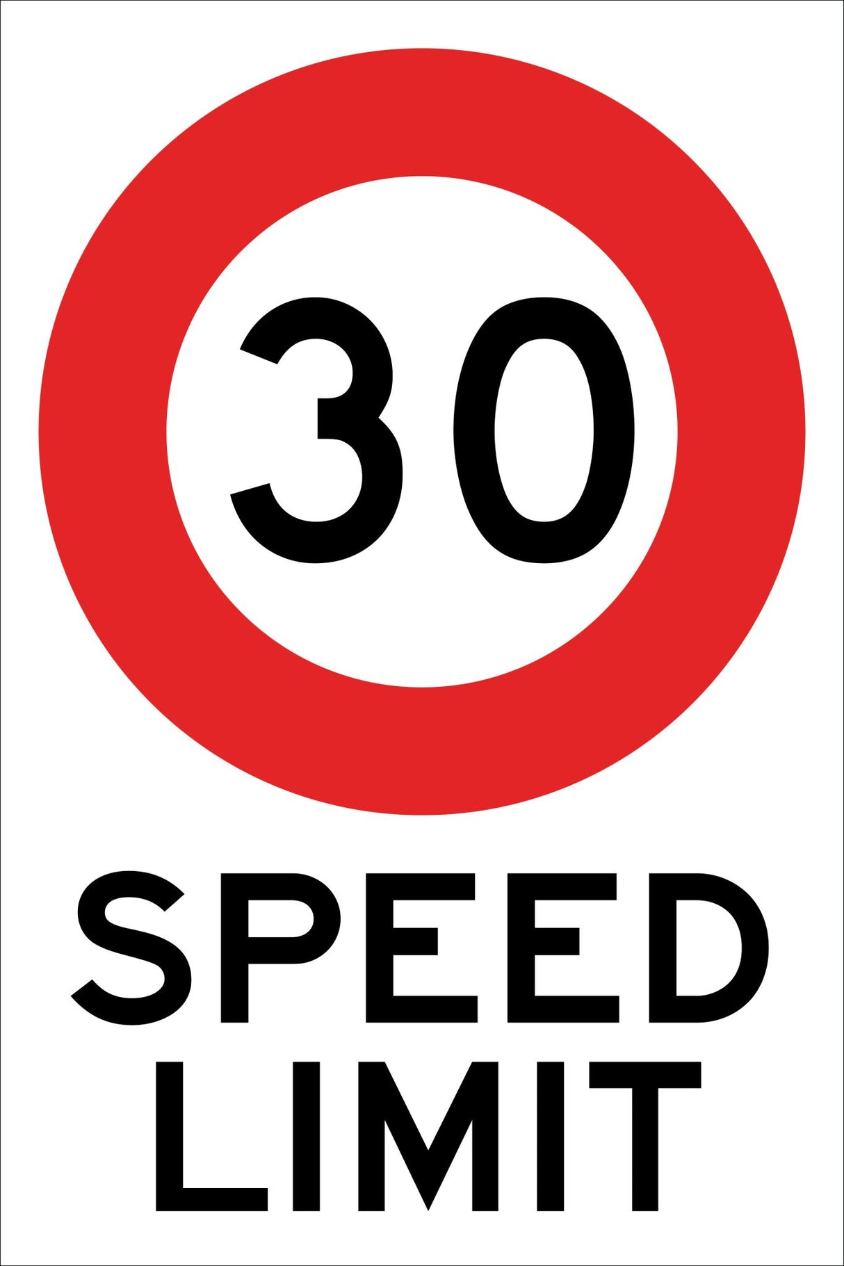 Speed Limit Sign | 30 Reflective W450mm x H600mm (Single Sided) - Standard