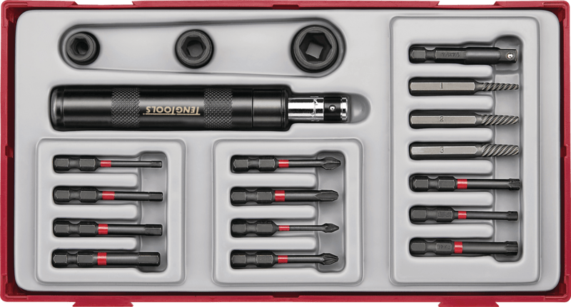 Teng 19pc 1/4in Dr. Impact Driver Set - TC-Tray