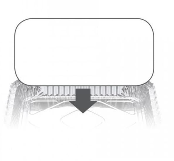 Lid for 7231 Aluminium Container, 313 x 253 mm, designed for secure food storage; 100 lids per case.