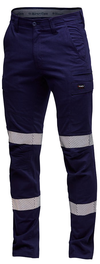 KingGee, Ripstop Workcool Pro Bio Motion Pant Stout Fit - Navy - 127