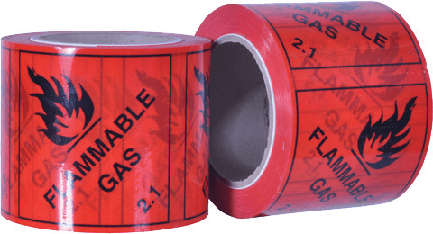 Flammable Gas 2.1 Rippa Shipping PET Labels 96mm x 100mm x 50m 500 (Roll)