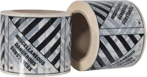 Miscellaneous Dangerous Goods 9 Shipping PET Label 96mm x 100mm x 50m 500 (Roll)