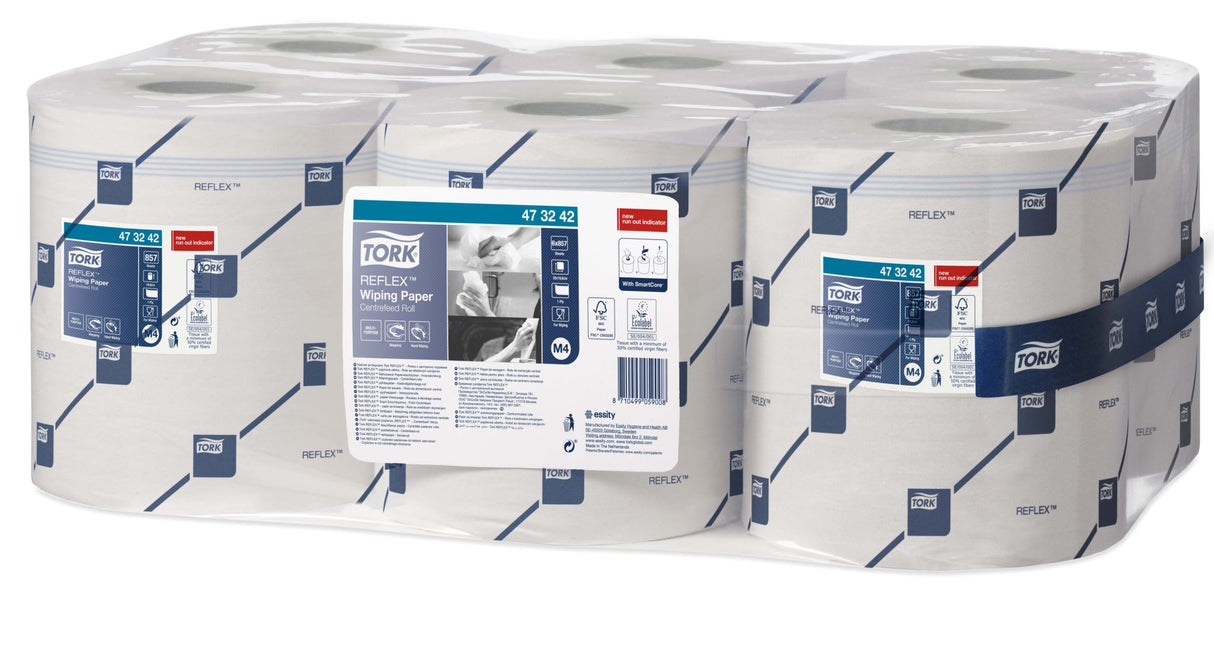 Tork M4 Reflex Multipurpose Wiping Paper White 300m 6 Rolls