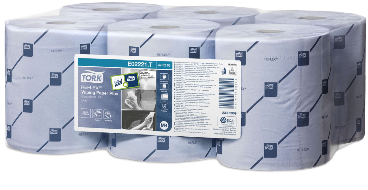 Tork M4 Reflex Multipurpose Wiping Paper Blue 150m 6 Rolls