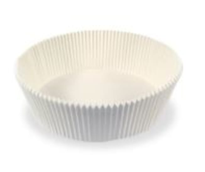 White Mud Cake Paper Liners, 150 x 50mm, 200-Pack; non-stick baking liners ideal for muffins and cupcakes, easy release and cleanup.