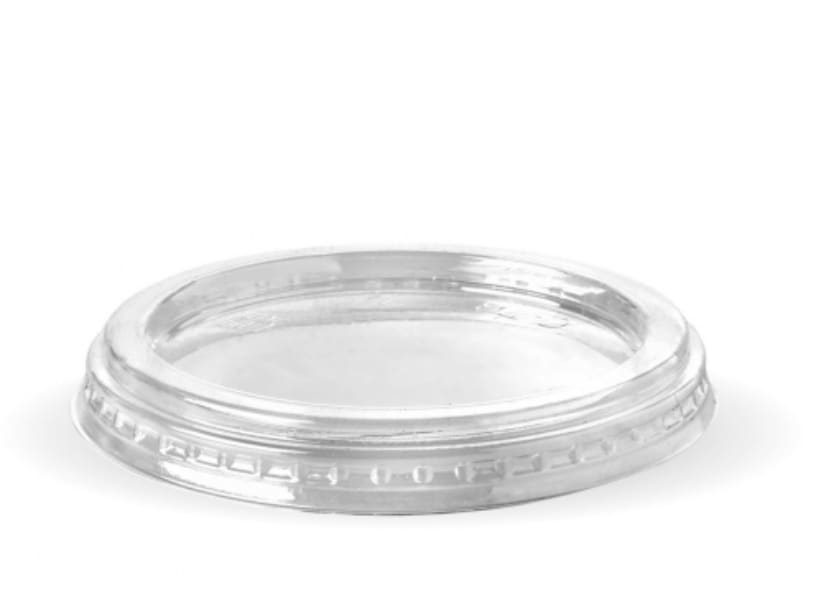 BioPak Clear Plastic Flat Sauce Cup Lid 60-280ml 50 (Pack)