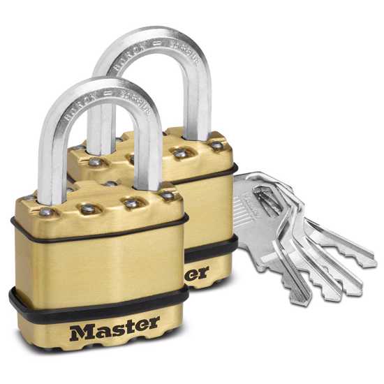 Masterlock Excell Laminated Steel Padlock 45mm-2-Pack