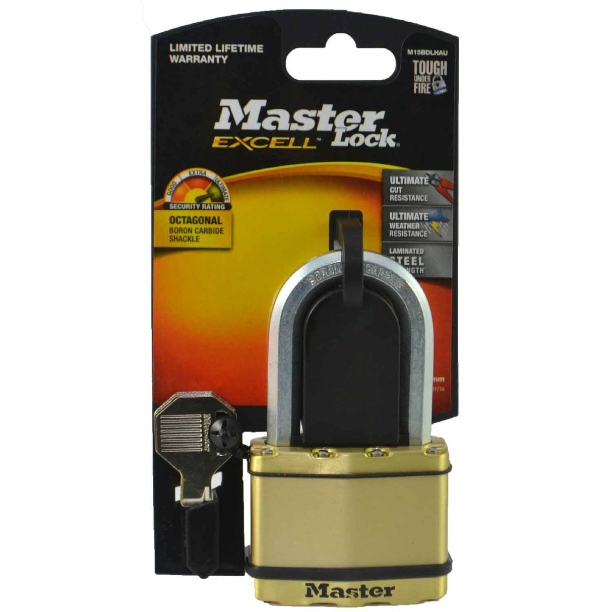 Master Lock Excell Brass Cover Steel Padlock 64mm