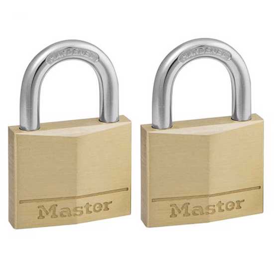Masterlock Diamond Brass Padlock 40mm-2-Pack