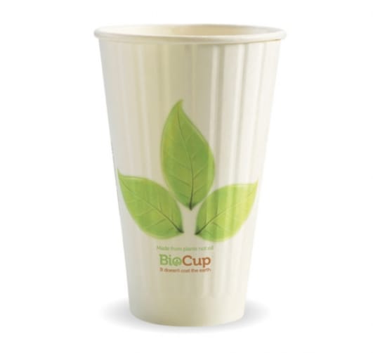 BioPak 90mm Leaf Double Wall Hot BioCup 16oz/460ml 40 (Pack)