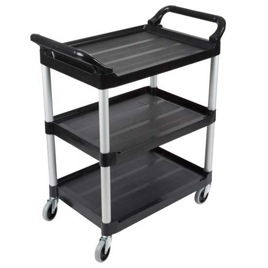 Rubbermaid 3 Tier Black Service Cart (Each)