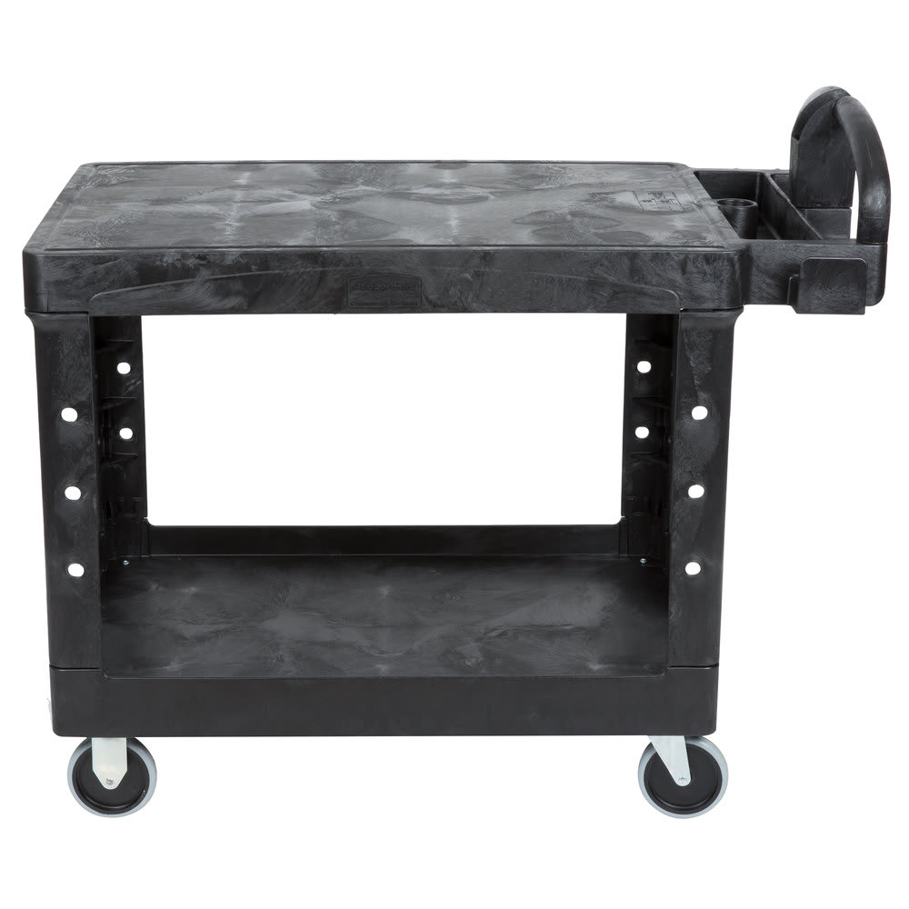 Rubbermaid Heavy Duty Black Flat Shelf Cart Medium
