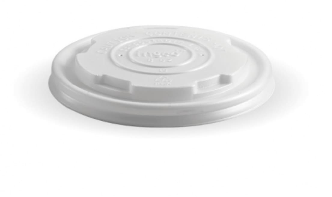 BioPak White Plastic Compostible BioBowl Lid 8oz/250ml 50 (Pack)