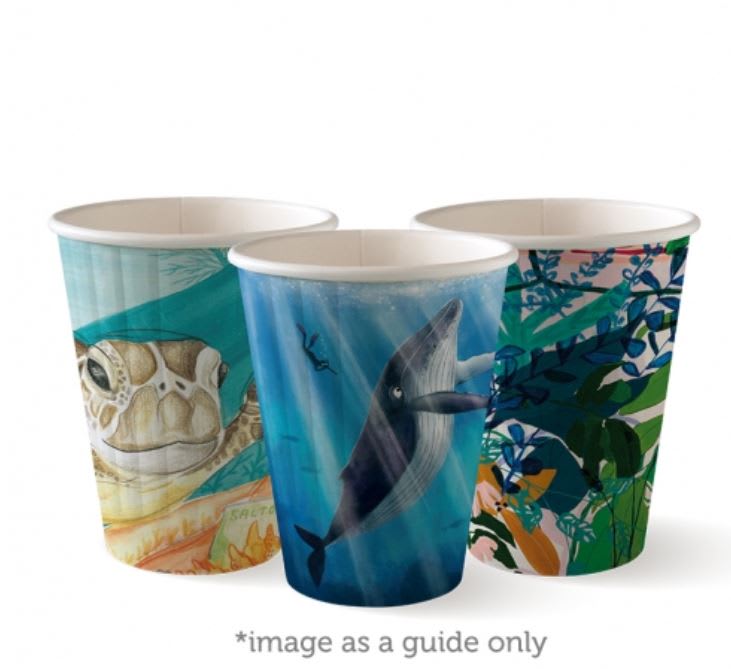 BioPak 80mm Art Series Aqueous Double Wall BioCup 8oz/255ml 50 (Pack)