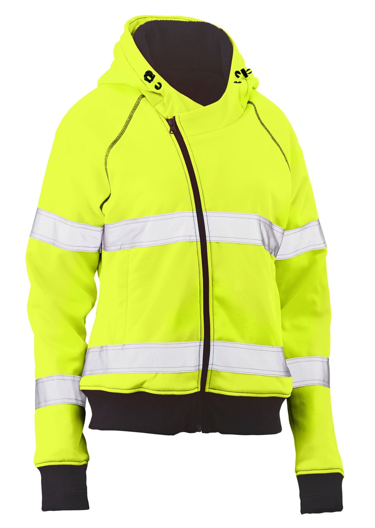 Bisley, Women's Hi Vis Fleece Hoodie, BKL6819T - Yellow (Size: 10)