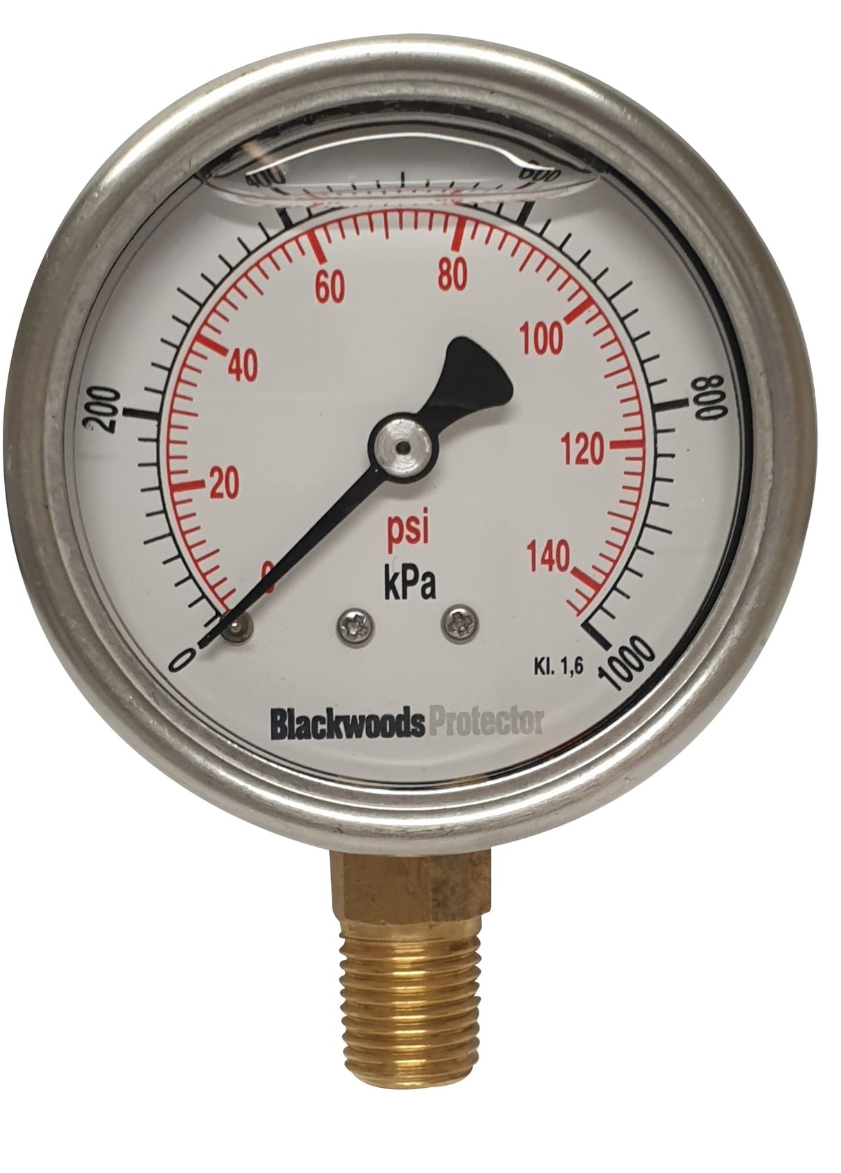 Gauges Pressure SS- 1/4" BSP-Bottom 0-1000 kPa