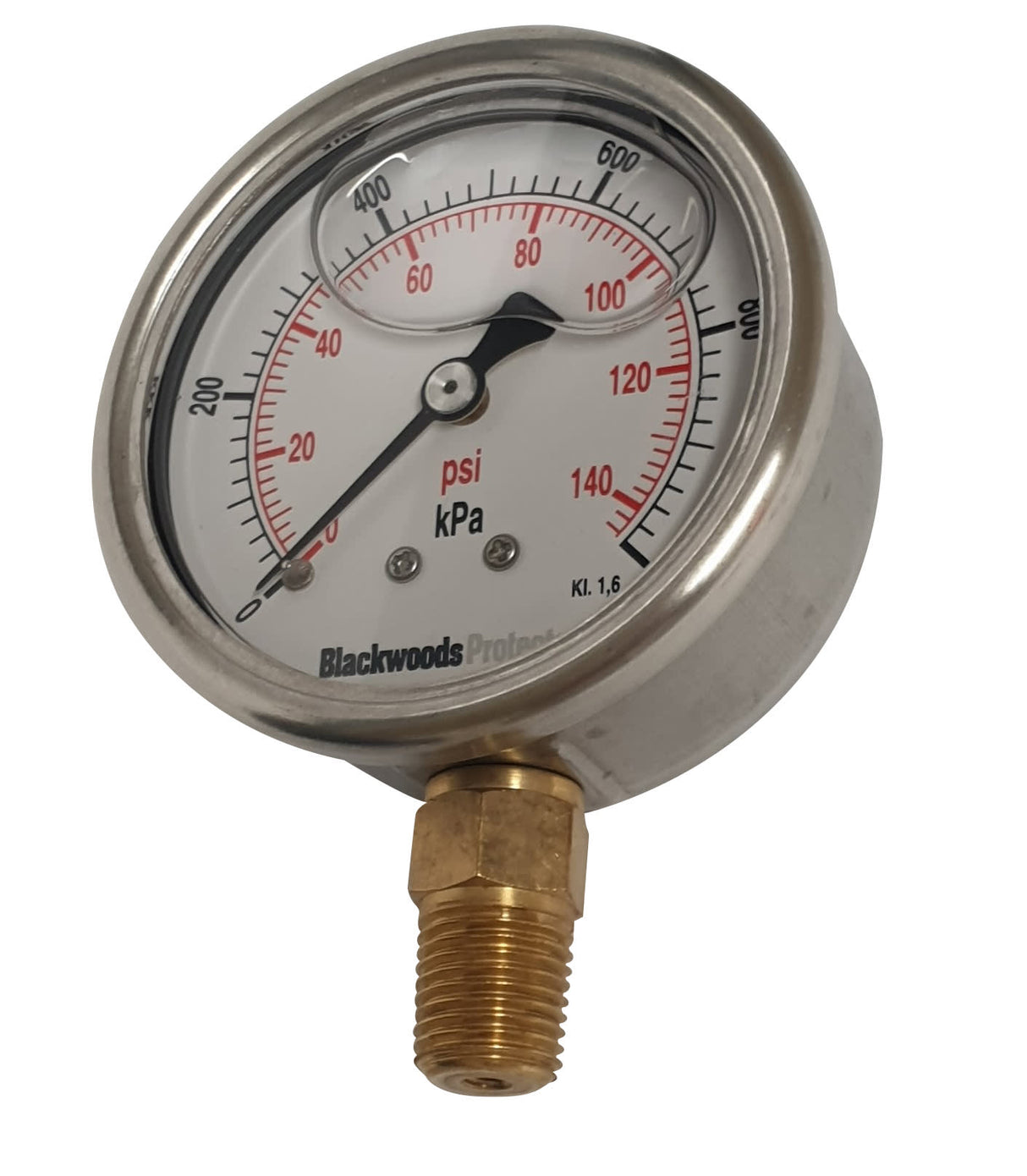 Gauges Pressure SS- 1/4" BSP-Bottom 0-1000 kPa