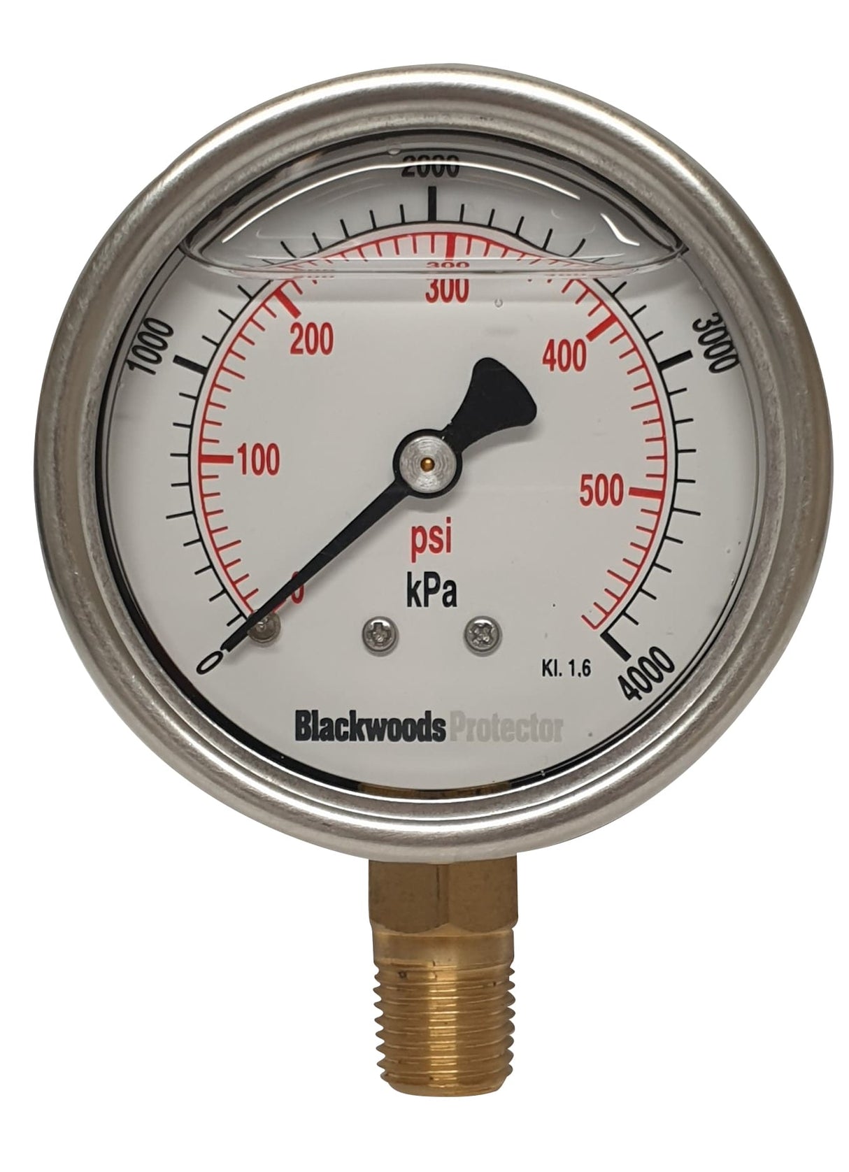 Gauges Pressure SS- 1/4" BSP-Bottom - 0/4000 kPa