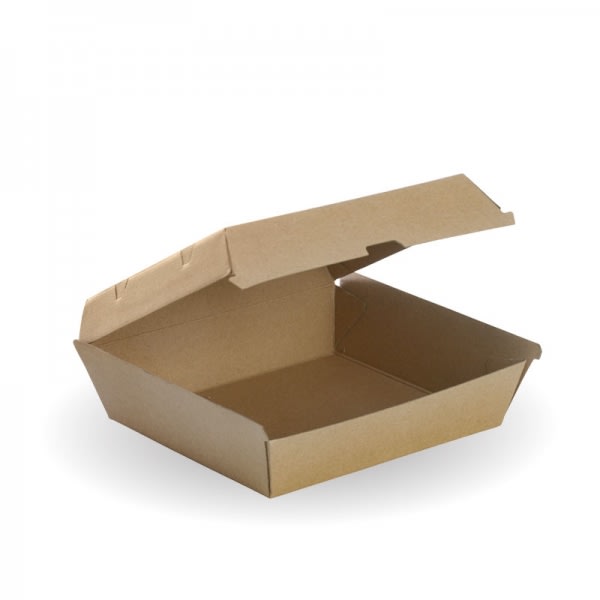 BioPak Recycled Paper Dinner Box 178 x 160 x 80mm 150 (Pack)