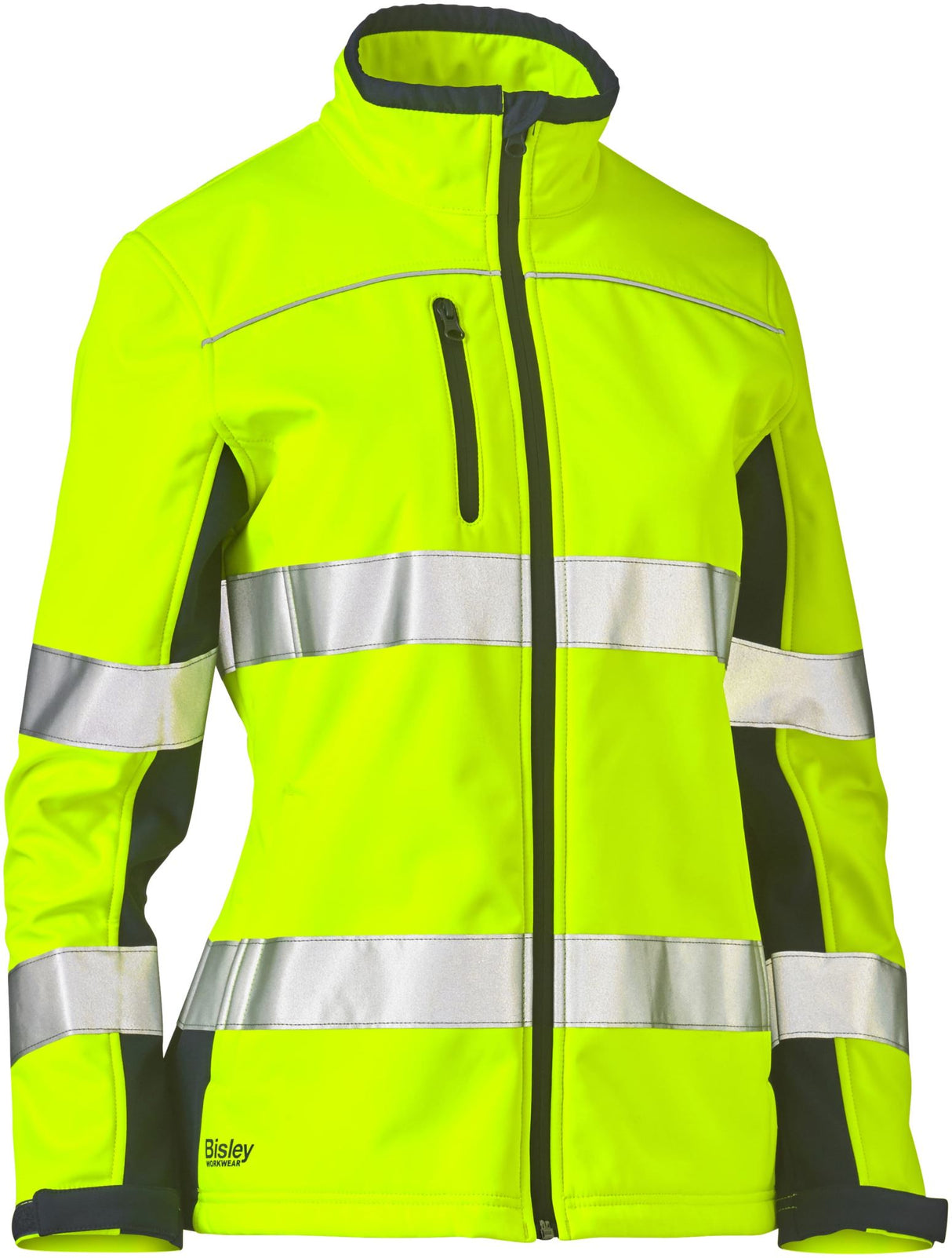 Bisley, Women's Hi Vis Soft Shell Jacket, BJL6059T - Yellow/Navy - 08