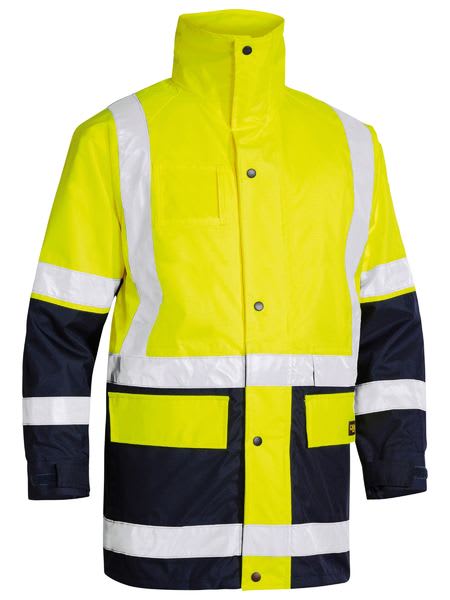 Bisley, 5-IN-1 Rain Jacket, BK6975 - Yellow/Navy - XL