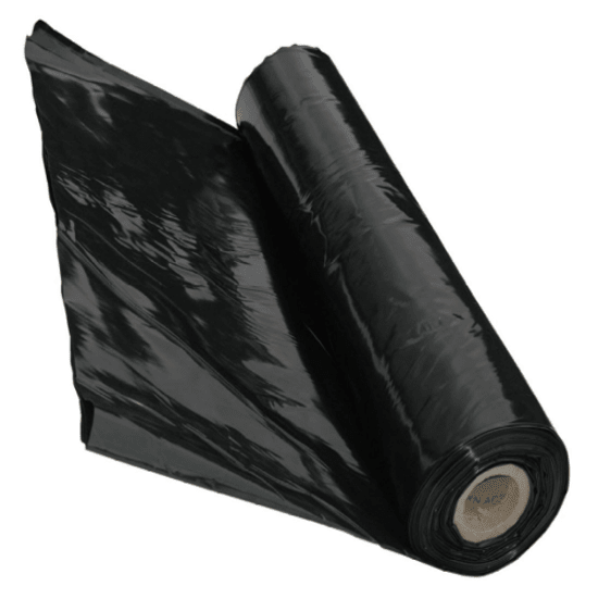 Black General Purpose B&A Film, 250mu, 2m x 50m roll, ideal moisture barrier for construction and agricultural use.