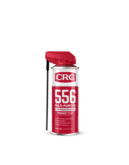 CRC 5-56 Multi-Purpose Spray 210ml, a versatile lubricant for rust prevention, silencing squeaks, and moisture displacement.