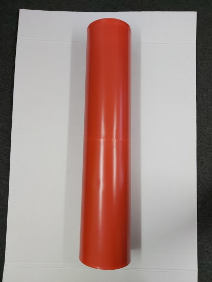 Bright orange 300mu General Purpose B&A film roll, versatile moisture barrier for construction and agricultural use.