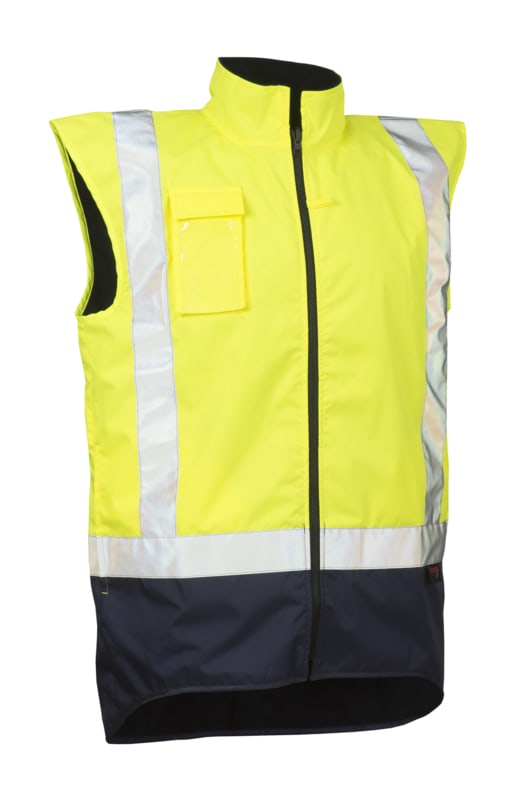 Tornado, Hi Vis Reversible Winter Vest - Navy Fluro Yell - 4XL
