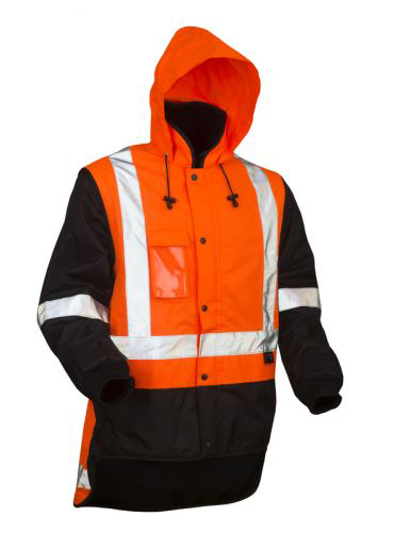 Tornado, Hi Vis Zip Off Sleeve Jacket (Each) - Fluro Orange - Size: XL