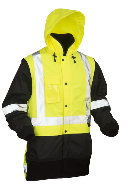 Tornado, Hi Vis Zip Off Sleeve Jacket - Fluoro Yellow - 6XL