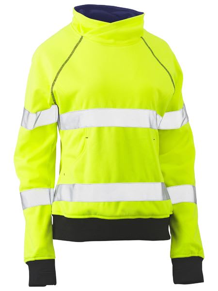 Bisley, Women's Hi Vis Fleece Jumper, BKL6818T - Yellow (Size: 14)