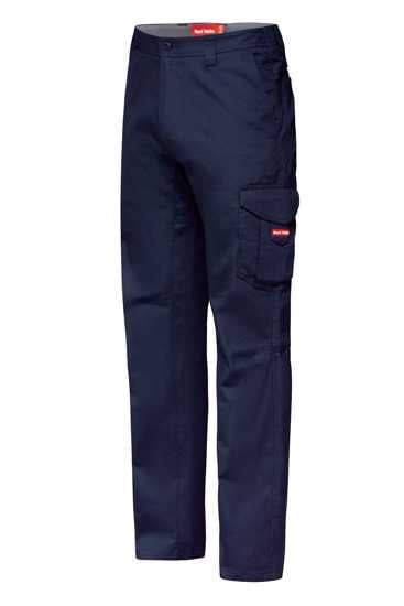Hard Yakka Koolgear Cargo Pant in Navy, Size 97; lightweight, breathable, UPF 50+, with reinforced pockets and ventilation zones.