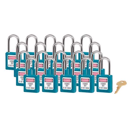 Master Lock Safety Lockout Padlocks 0410 - Keyed Alike - 20 - Pack