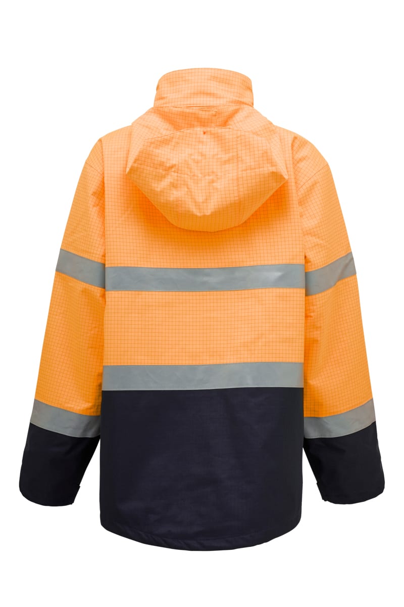 Hard Yakka, 34cal Hi Vis Flame Resistant Jacket - Orange/Navy - L