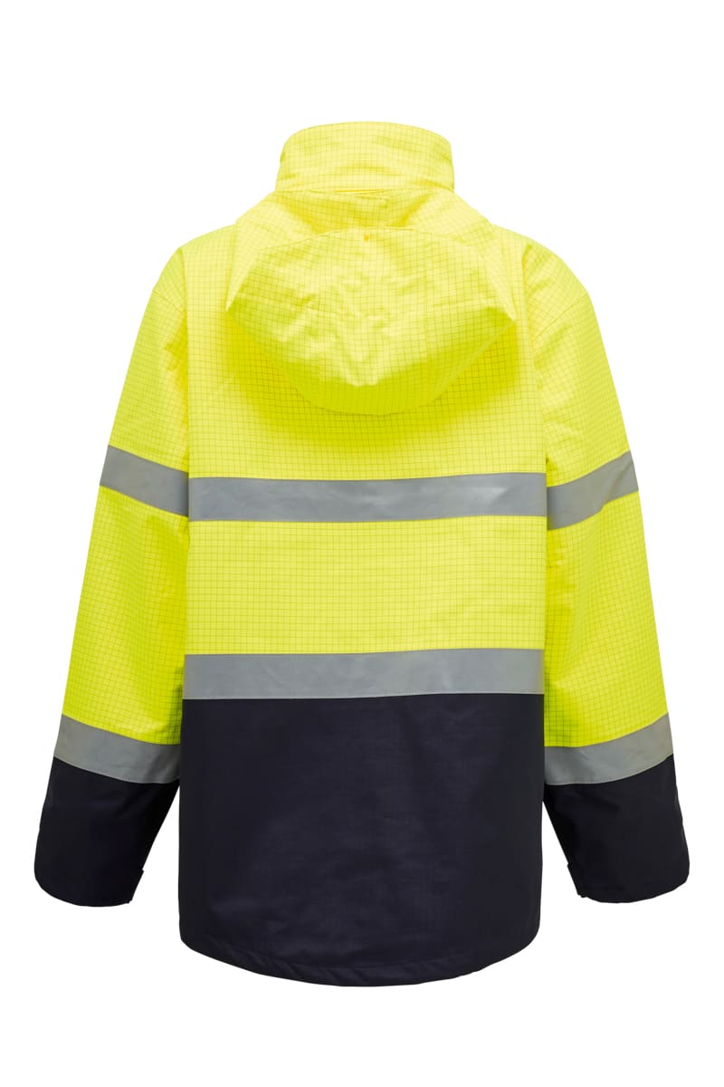 Hard Yakka, 34cal Hi Vis Flame Resistant Jacket - Yellow/Navy (Size: 5XL)