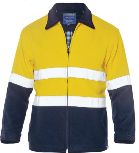 Workhorse, Hi Visibility Bluey Jacket, MJA034 - Yellow/Navy (Size: L)