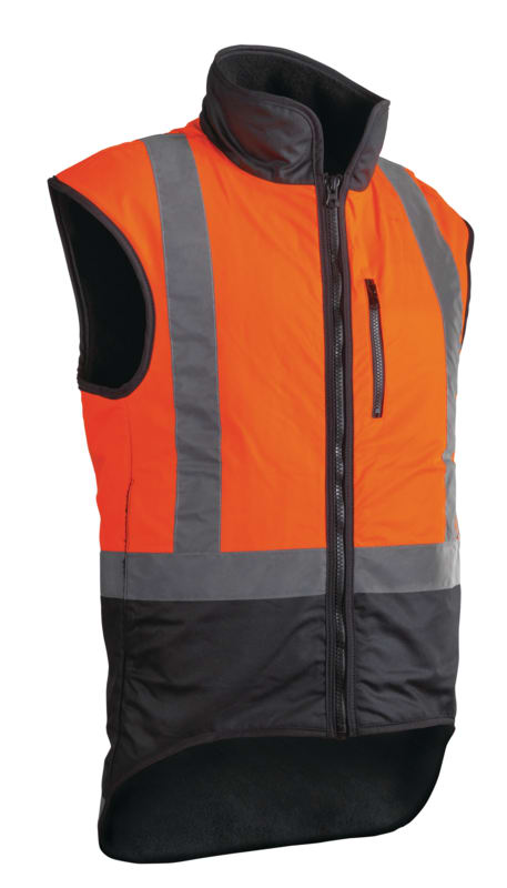 Styx Mill, Hi Vis Oilskin Vest, 23SPH - Orange/Black - M