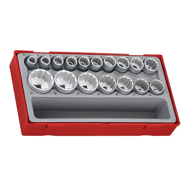 17pc 1/2in Dr. Socket Set 10-32mm - TC-Tray