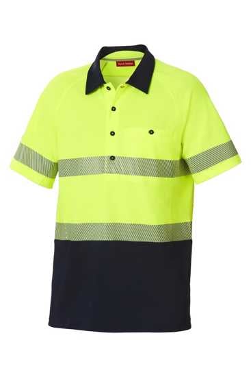 Hard Yakka, Hi Vis Koolgear Polo, Y11383  - Yellow/Navy - Size: Yellow/Navy (Size  XL)