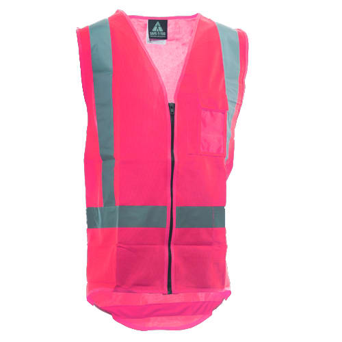 Zipped Pink Safety Vest, 801017 - Pink - XL