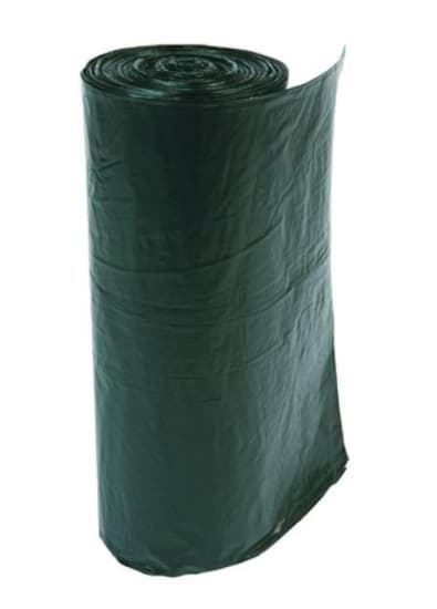 Durable black 35mu wheelie bin liner for 240L bins, measuring 750 x 375 x 1500mm, designed for easy use and waste containment.