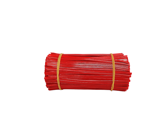 200mm red twist ties in a 2000 pack, ideal for gardening, crafting, and organizing, made from soft plastic for easy use.